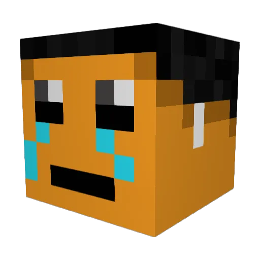 curdl_ Minecraft avatar head, 3D render