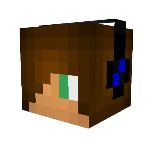 curiousbutt Minecraft avatar head, 3D render