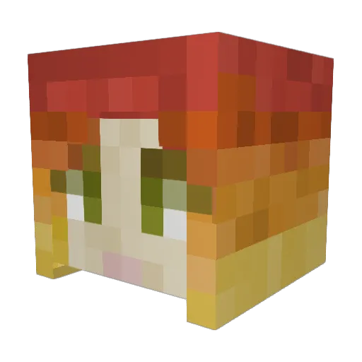 curly_frizz Minecraft avatar head, 3D render