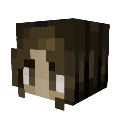 curlygreen Minecraft avatar head, 3D render