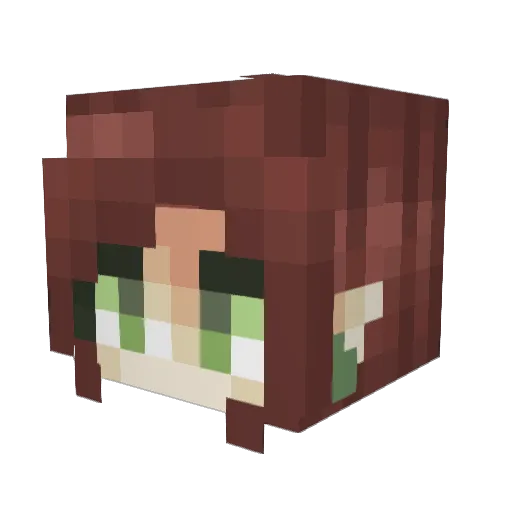 curraent Minecraft avatar head, 3D render