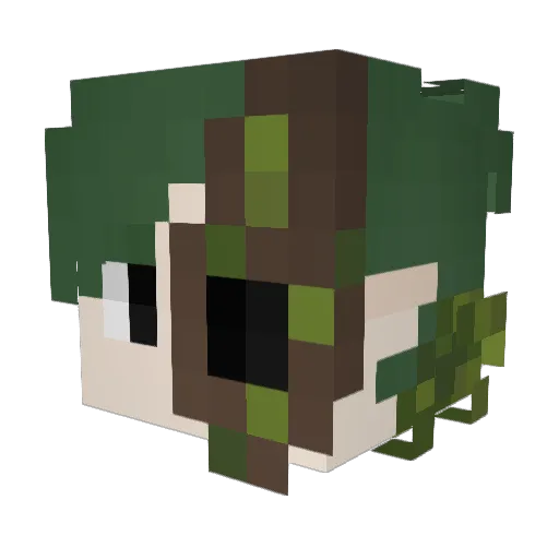 cursedbobbie Minecraft avatar head, 3D render