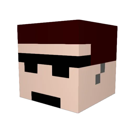 curt_kombat Minecraft avatar head, 3D render