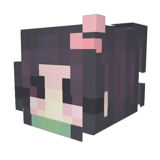 cutegod Minecraft avatar head, 3D render
