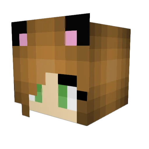 cutekittee Minecraft avatar head, 3D render