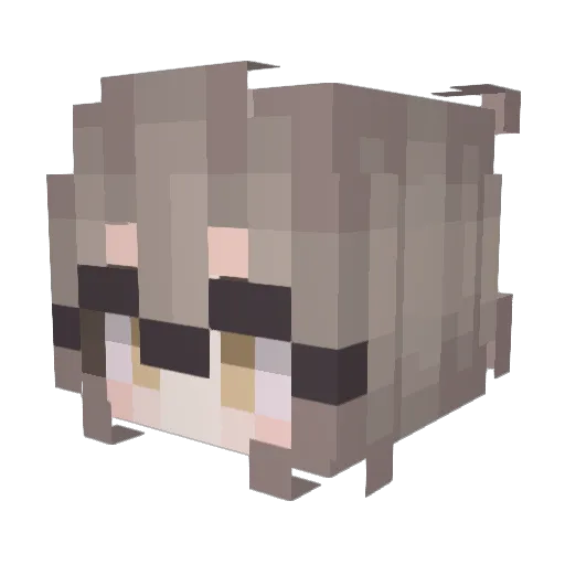 cutelady Minecraft avatar head, 3D render