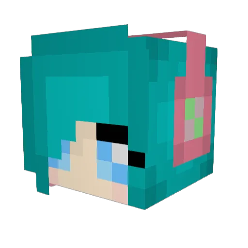 cutelaoling Minecraft avatar head, 3D render