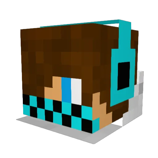cuteluka Minecraft avatar head, 3D render