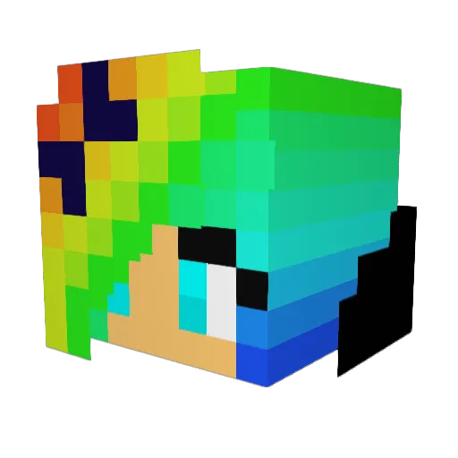 cutemei Minecraft avatar head, 3D render