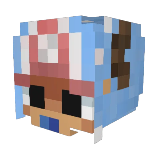 cuterhino Minecraft avatar head, 3D render