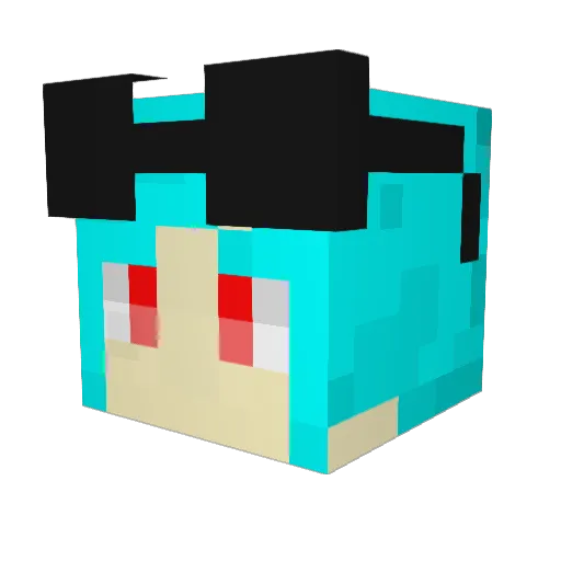cutesqk Minecraft avatar head, 3D render