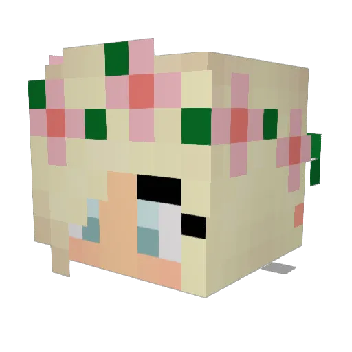 cutestyle Minecraft avatar head, 3D render
