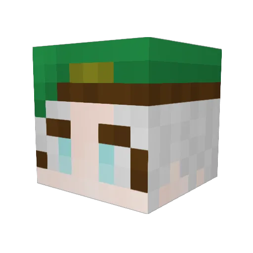 cutieRJ Minecraft avatar head, 3D render