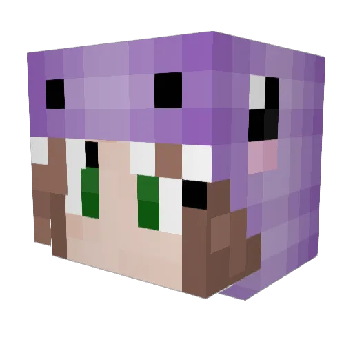 cutiekanroji Minecraft avatar head, 3D render