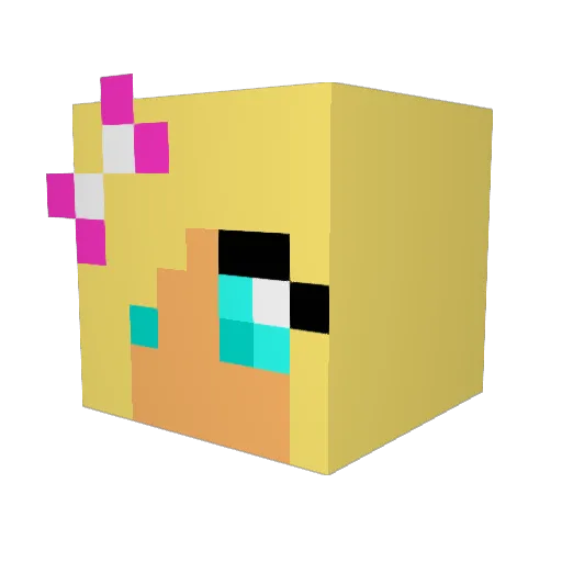 cutiepieW Minecraft avatar head, 3D render