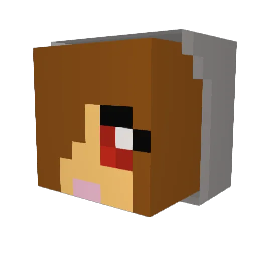 cutieskin Minecraft avatar head, 3D render