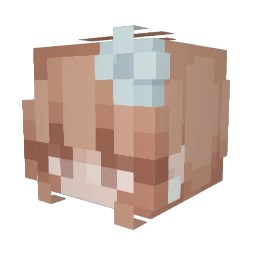 cutonie Minecraft avatar head, 3D render