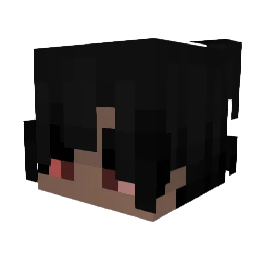 cutopen Minecraft avatar head, 3D render