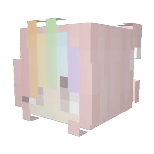 cuttisie Minecraft avatar head, 3D render
