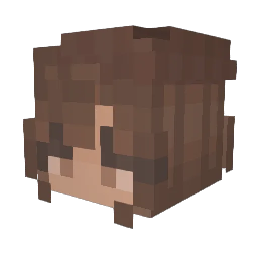 cutygirly Minecraft avatar head, 3D render
