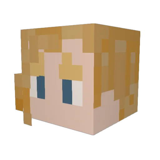 cuwudi Minecraft avatar head, 3D render