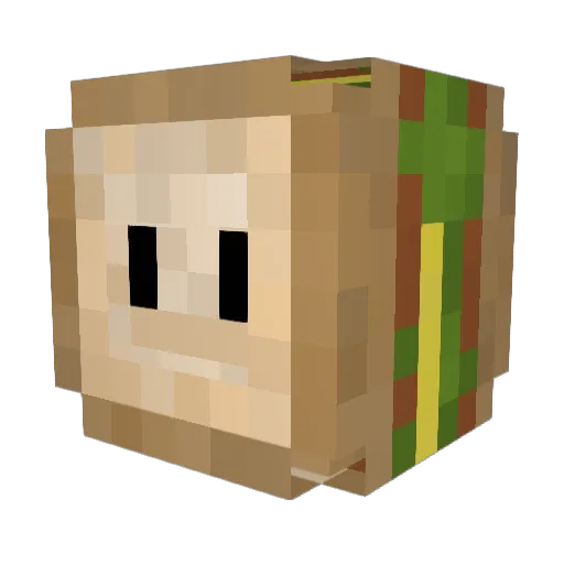 cuy Minecraft avatar head, 3D render