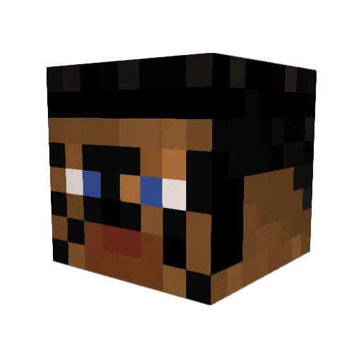 cuzin Minecraft avatar head, 3D render