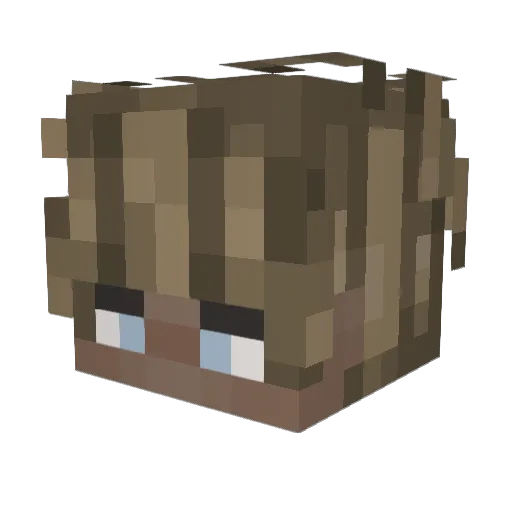 cuzki Minecraft avatar head, 3D render