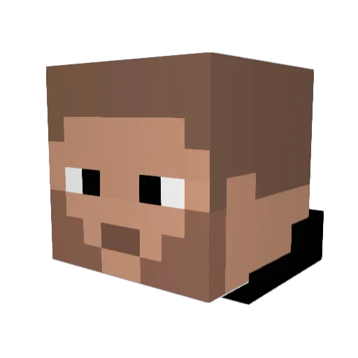 cvvpn Minecraft avatar head, 3D render