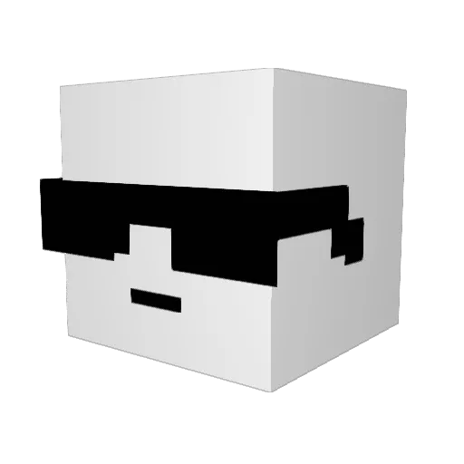 cwpyright Minecraft avatar head, 3D render