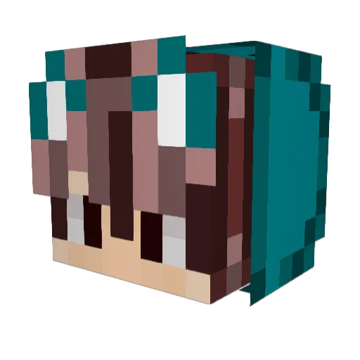 cyancollon Minecraft avatar head, 3D render