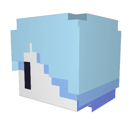 cyanflower Minecraft avatar head, 3D render