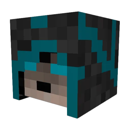 cyanicos Minecraft avatar head, 3D render