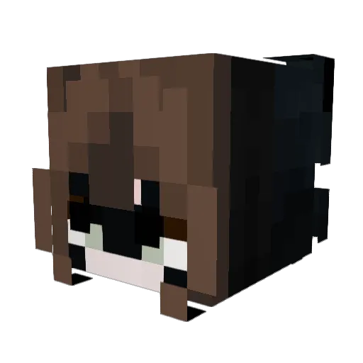cyaniidee Minecraft avatar head, 3D render