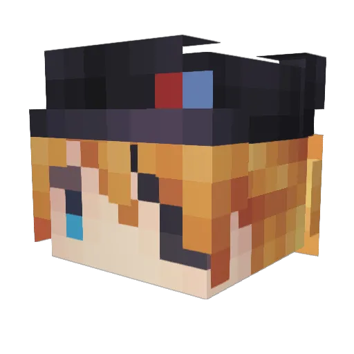 cyankano Minecraft avatar head, 3D render