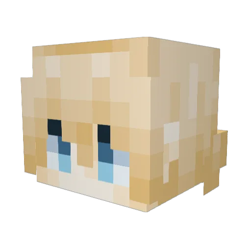 cyantine Minecraft avatar head, 3D render