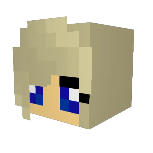 cyaroo Minecraft avatar head, 3D render