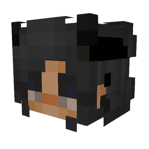 cyberame Minecraft avatar head, 3D render