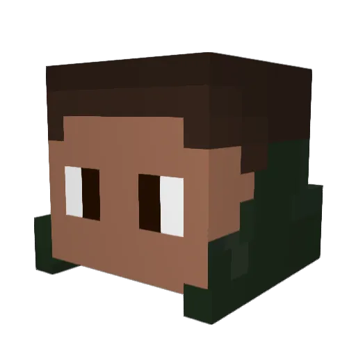 cybercYT Minecraft avatar head, 3D render