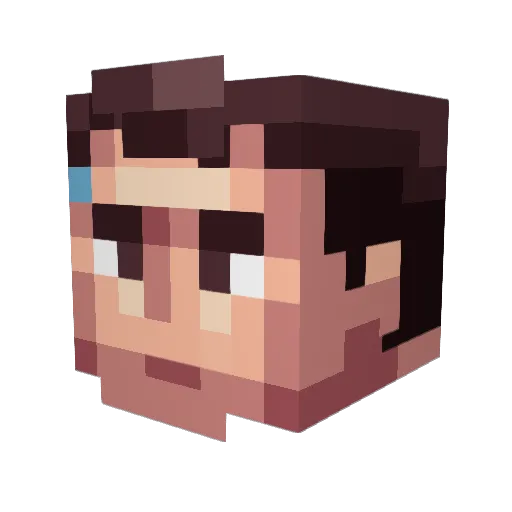 cyberlifedoll Minecraft avatar head, 3D render