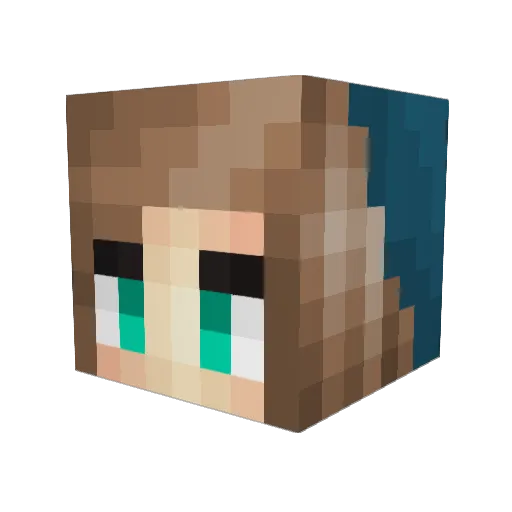 cybermusik Minecraft avatar head, 3D render
