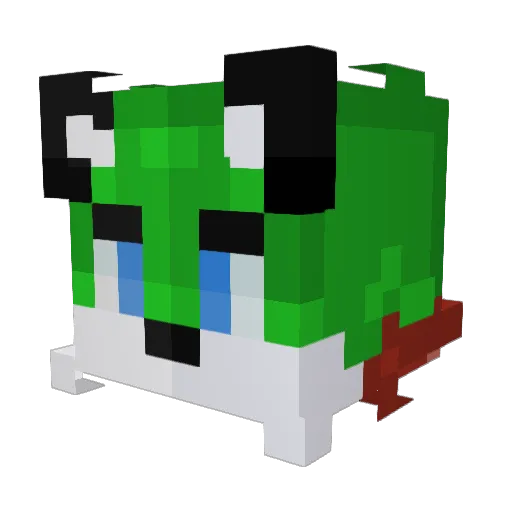 cyberwolf232 Minecraft avatar head, 3D render