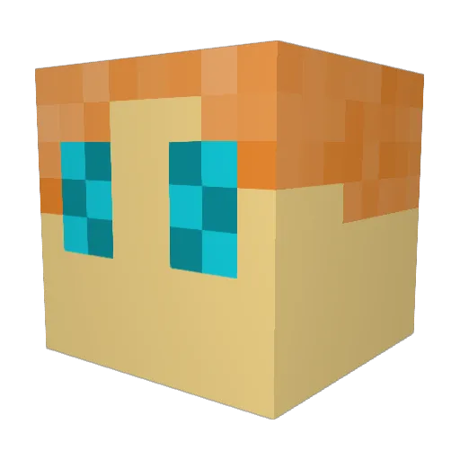 cyborg_kid Minecraft avatar head, 3D render