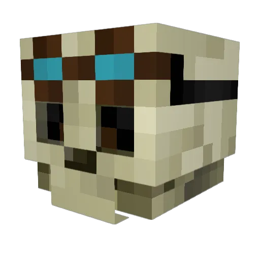 cybrpunk Minecraft avatar head, 3D render