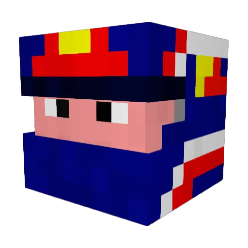 cyklo Minecraft avatar head, 3D render