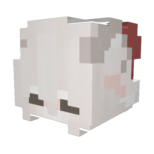 cynocephalic Minecraft avatar head, 3D render