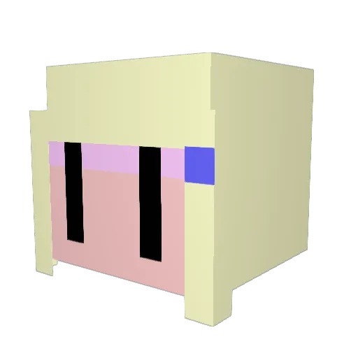 cythia Minecraft avatar head, 3D render