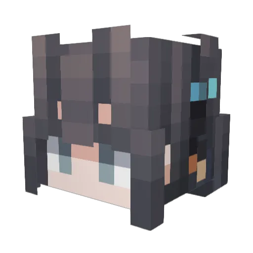 cyuning Minecraft avatar head, 3D render