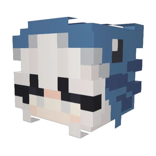 czb050423 Minecraft avatar head, 3D render