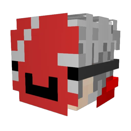 czerwony5 Minecraft avatar head, 3D render